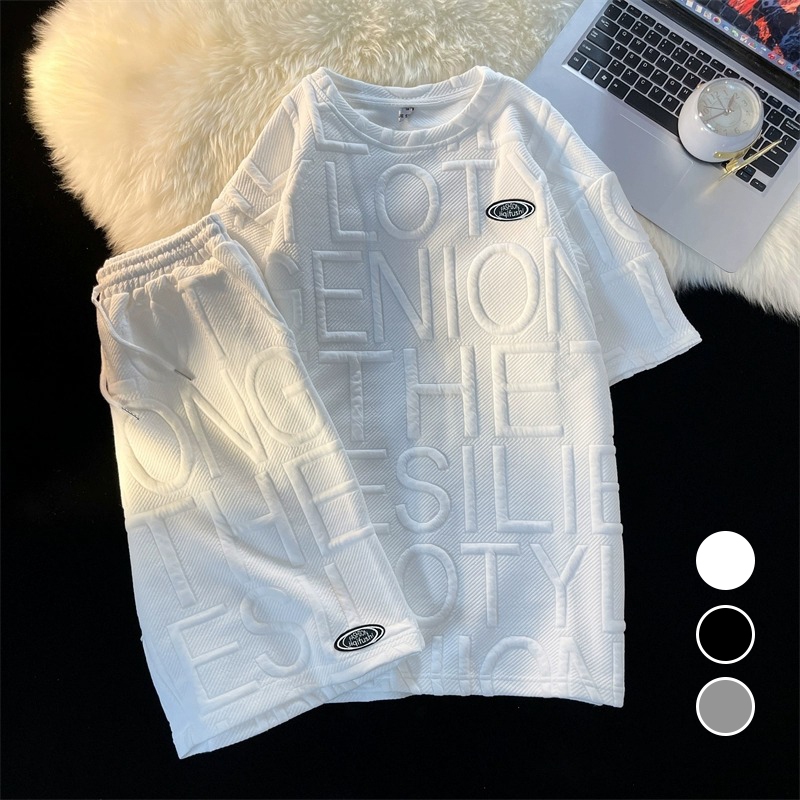 outfit pria 1 set lengkap keren 2024 one set pria korean style  baju kaos pria  hitam distro t shirt