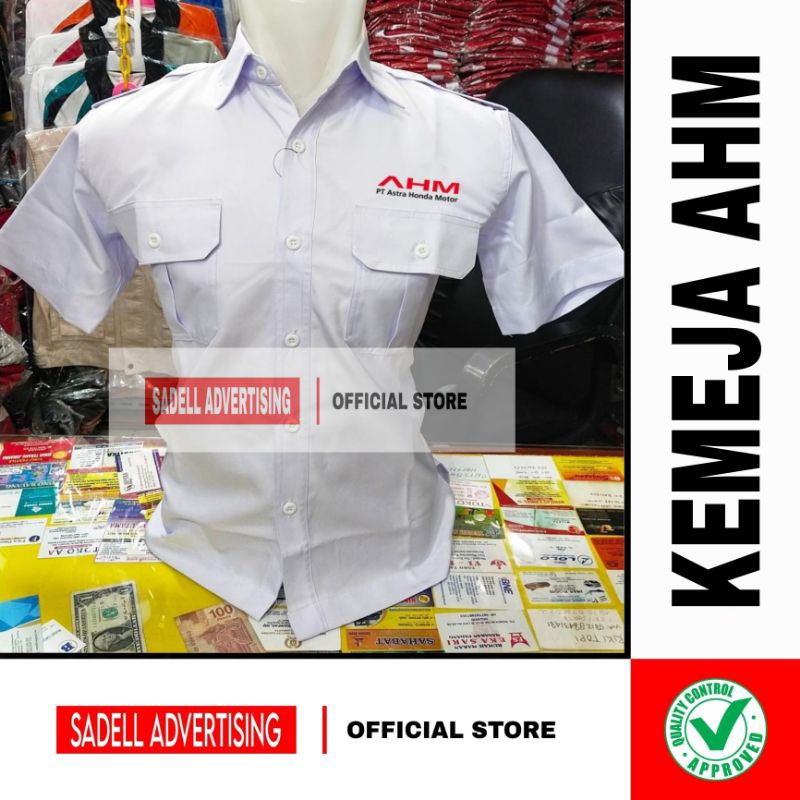 Kemeja PDH AHM Seragam PDH AHM PT Astra Honda Motor Putih Lengan Pendek Pria
