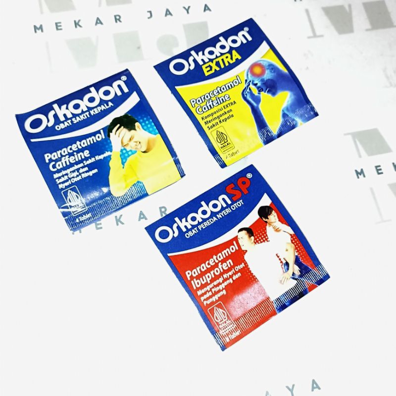 Oskadon/ Oskadon SP/ Oskadon Extra Obat Sakit Kepala Dan Nyeri Sendi 1 Kaplet Isi 4