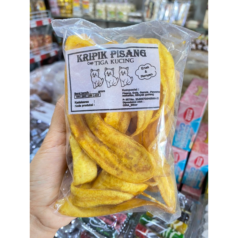 

KERIPIK PISANG KEMASAN KECIL KRIPIK PISANG BLITAR MANIS GURIH RENYAH