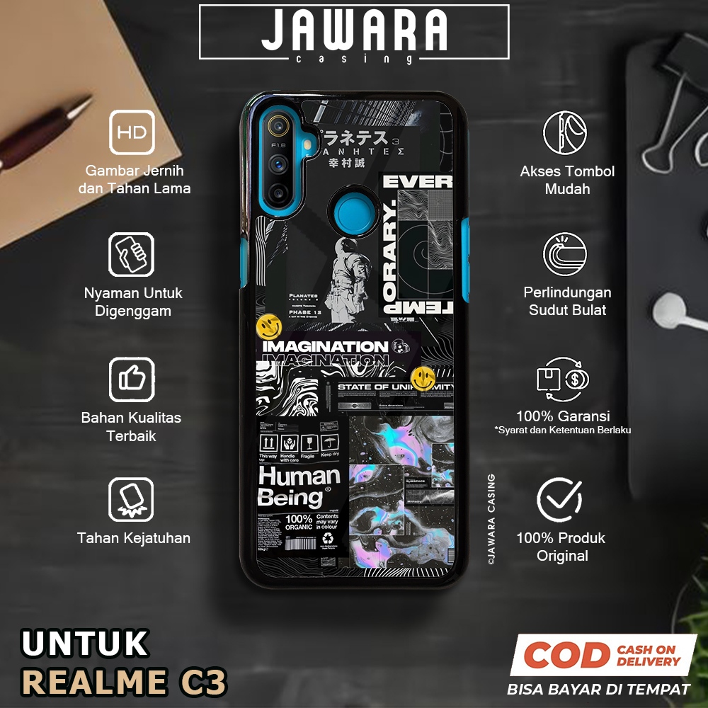Case Realme C3 Casing Realme C3 [BLCK] Premium Case Glossy Case Hp Realme Jawara Casing Hp Realme C3