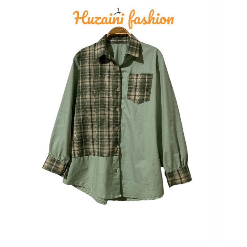 KEMEJA WANITA MOTIF KOTAK KOTAK PREMIUM