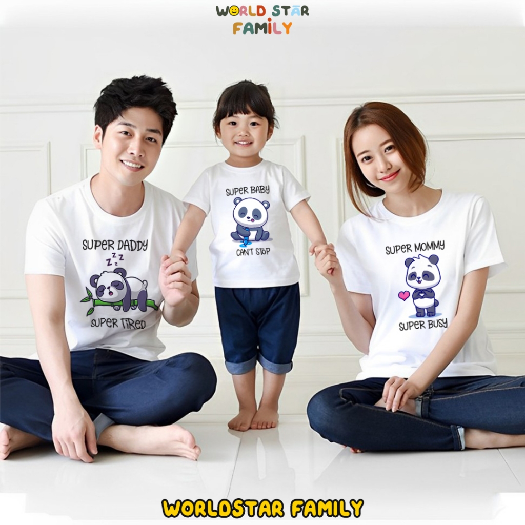 WSF Kaos Couple Keluarga PANDA LUCU Kaos Couple Keluarga Lucu Kaos Pasangan Kaos Keluarga Baju Kelua