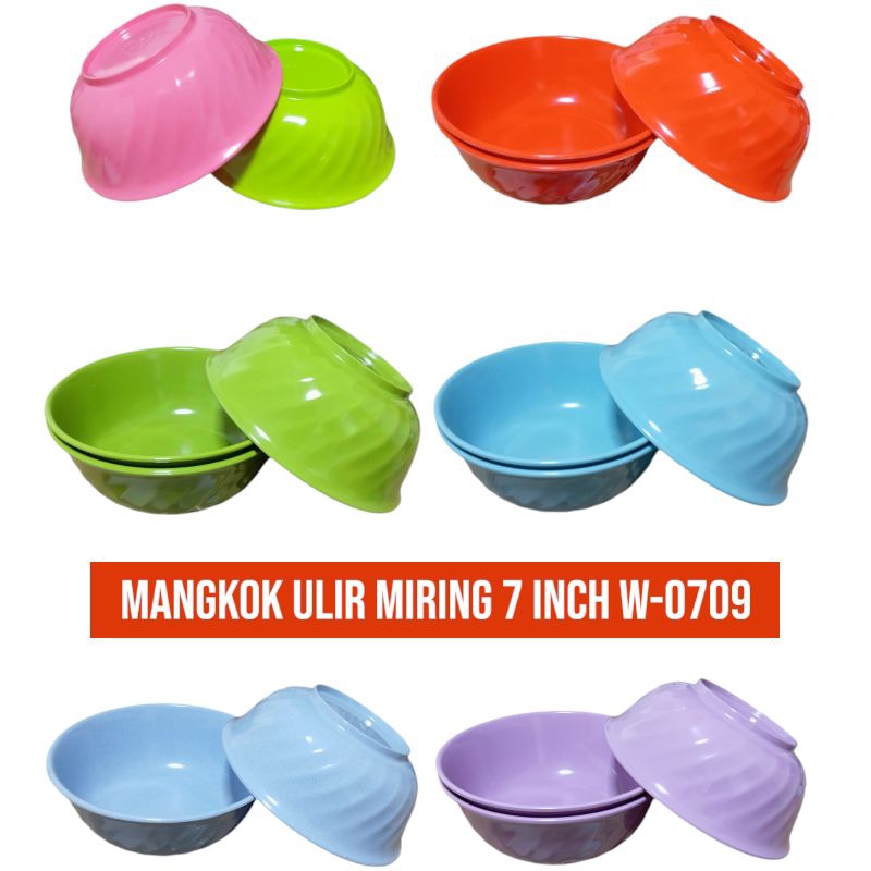 Mangkok Melamin Ulir Miring 7 Inch - Golden Flying Fish W-0709