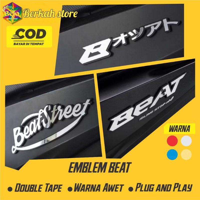 Emblem Beat Timbul 2Pcs Logo Beat Japan Logo Beat timbul Japan Emblem Miror Anti Karat