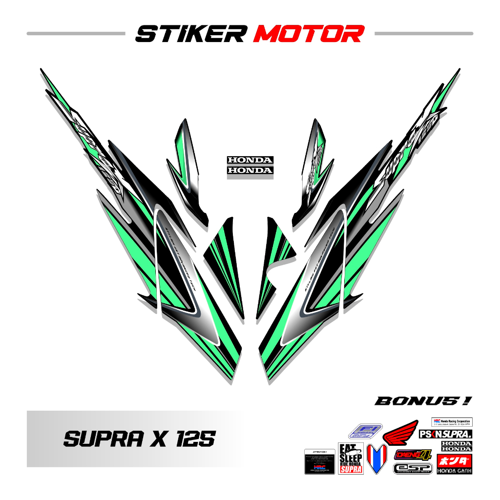 SP97 Striping Stiker Motor Supra X 125 Old 2005 2006 Variasi Sticker Motif Line Racing laminasi