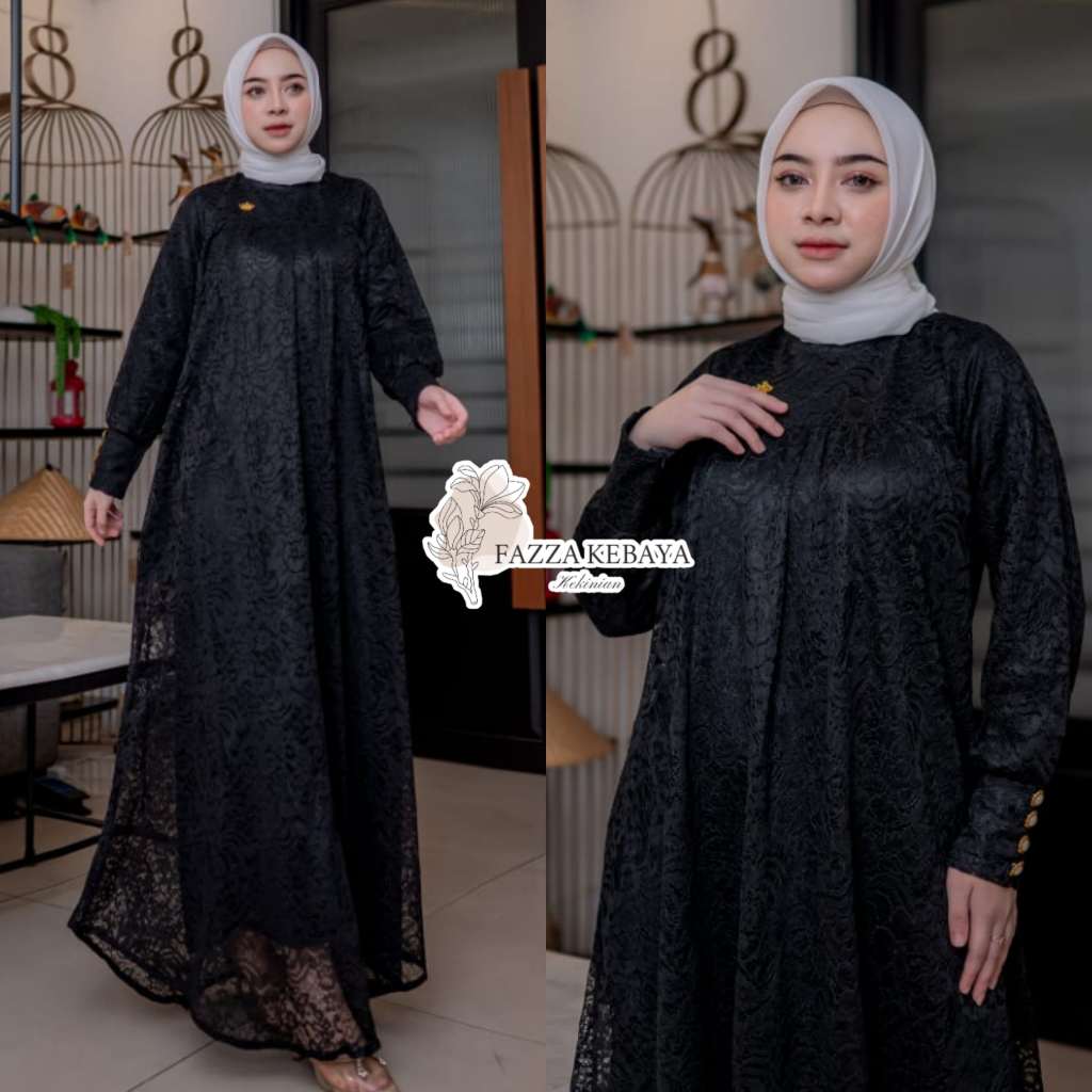 FZ - GAMIS BROKAT TANGAN KANCING/ GAMIS BROKAT/ KEBAYA GAMIS/ KEBAYA MODERN