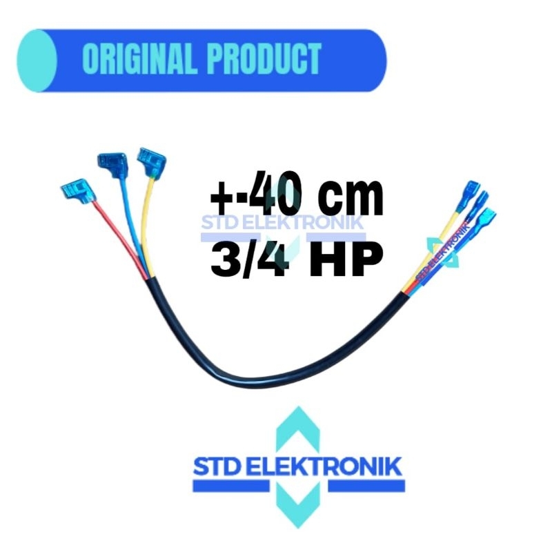 Kabel kompresor AC 3/4 HP 3 kabel panjang +- 40 cm - Soket kabel kompresor AC 450/750 VAC