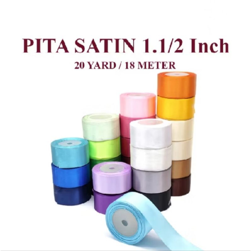 

PITA SATIN POLOS 1.5 INCH / 4CM PITA KADO 1.1/2 INCH HIASAN ECER