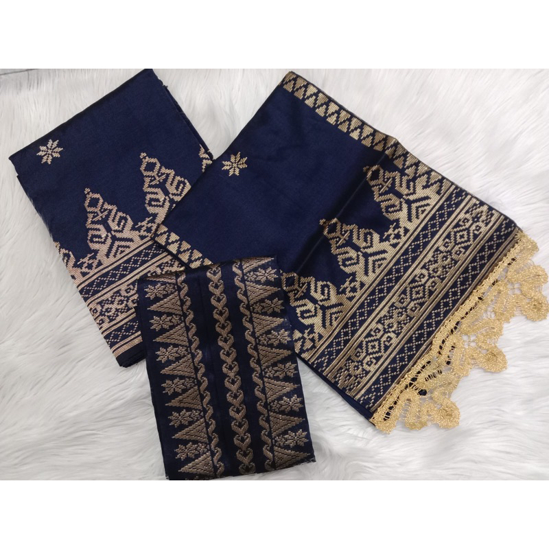Songket silungkang set couple navy gold