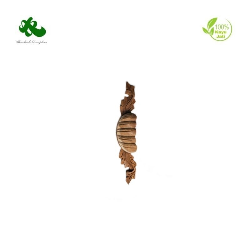 Tarikan Laci Kayu Jati Motif Kerang