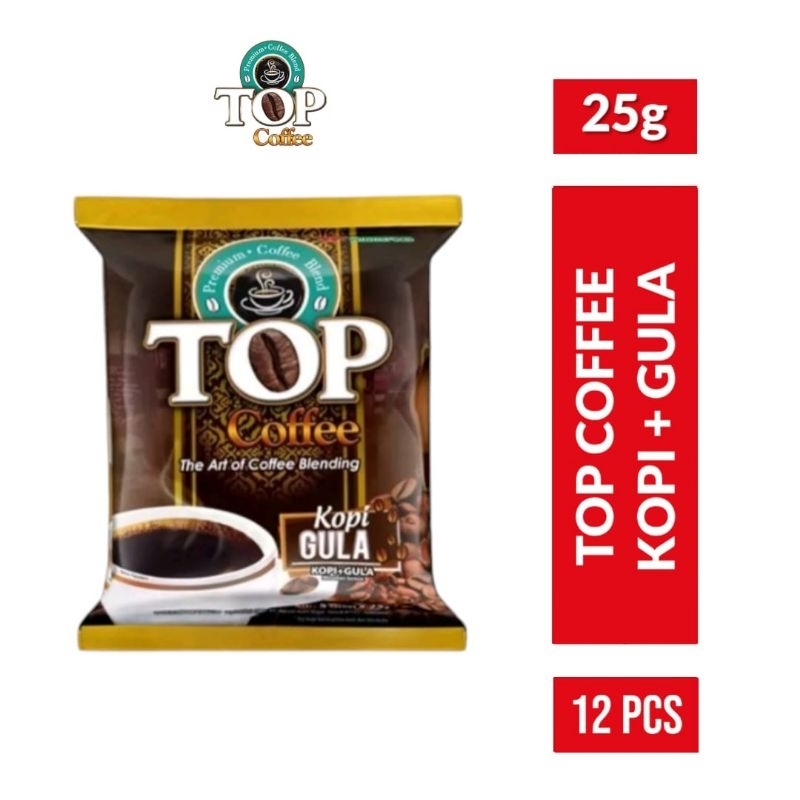 

TOP COFFEE Kopi Gula 12x25gr / Top Coffee kopi + Gula Renceng 12 pcs