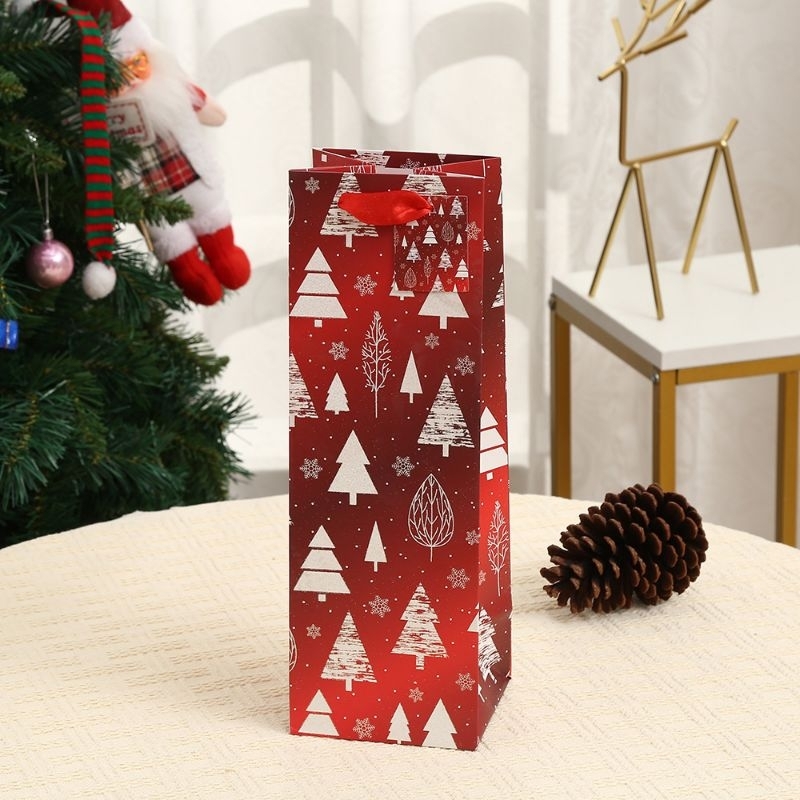 

(1PCS) Paperbag botol wine paperbag wine Christmas wine paperbag new