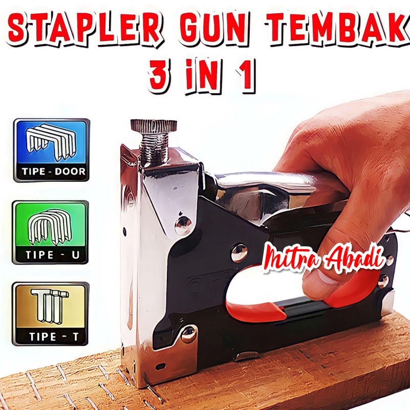 

HEMAT BERLIPAT Staples Stapler Tacker Tembak 3 IN 1 SERBAA