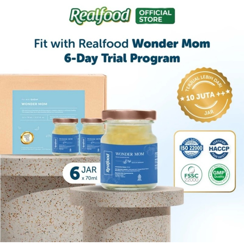 

Realfood Trial Wonder Mom Minuman Sarang Burung Walet dengan Premiks Vitamin ( Asam Folat )