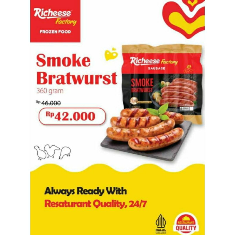 

Sosis Bratwurst Richeese 360gram