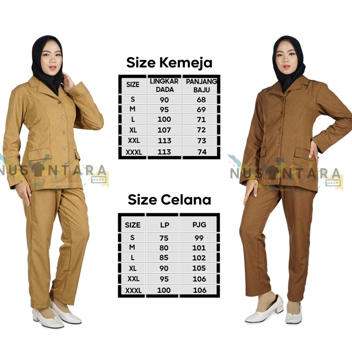 Seragam Pns Wanita Seragam Pdh Wanita Keki Tua Keki Muda Bawahan Celana Model Kemeja Saku Bawah