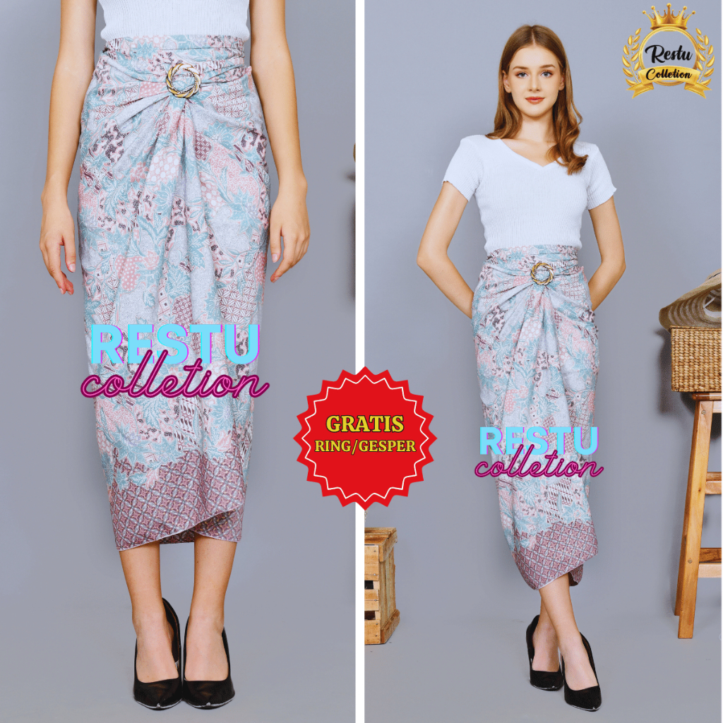 Rok lilit batik / rok lilit batik kain lilit Premium / lilit batik modern / Motif Mojang Dusty