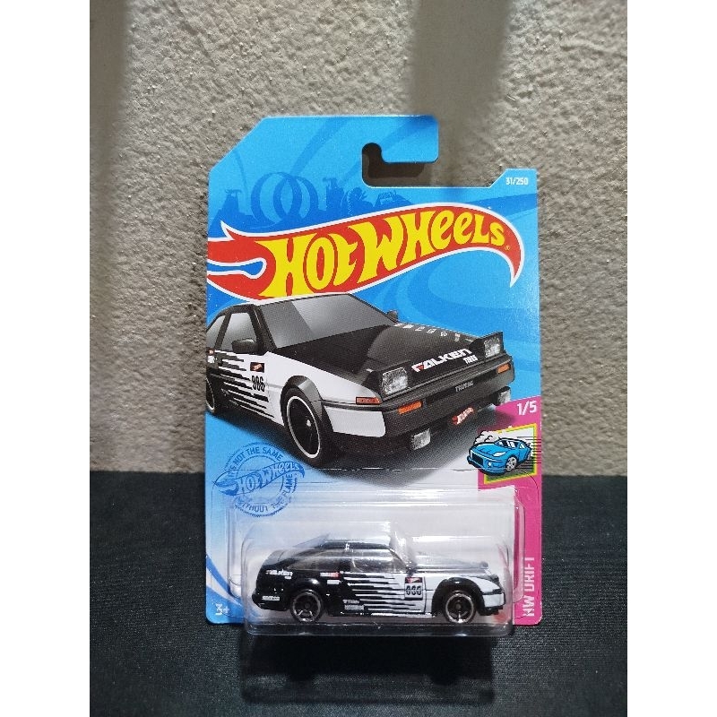 Hotwheels Toyota Trueno ae86 Falken Hitam (Card Japan)