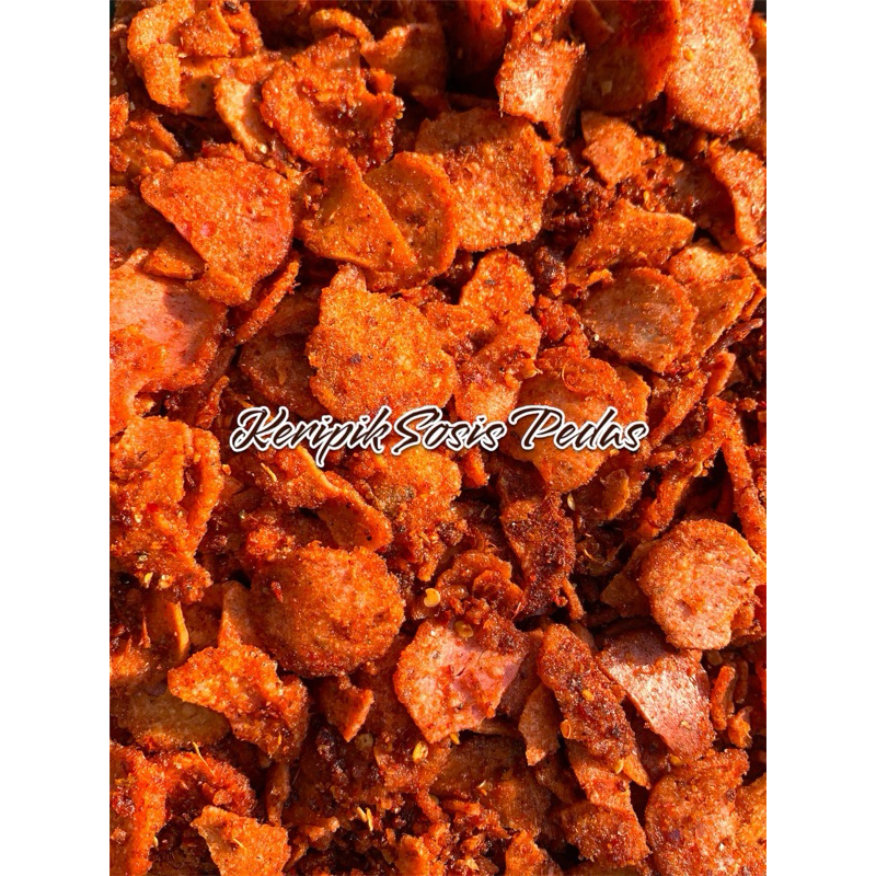 

KERIPIK SOSIS PEDAS |keripik sosis pedas super enak| ukuran 500g