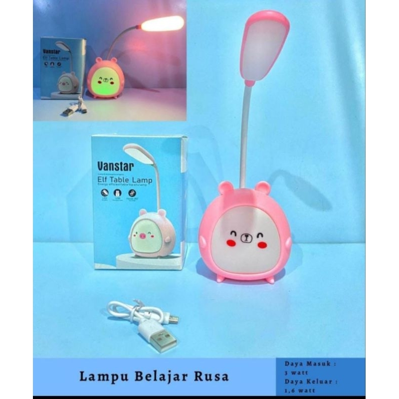 CNC Lampu Belajar Rusa / Lampu Belajar Karakter Rusa / Lampu Belajar Portabel Karakter