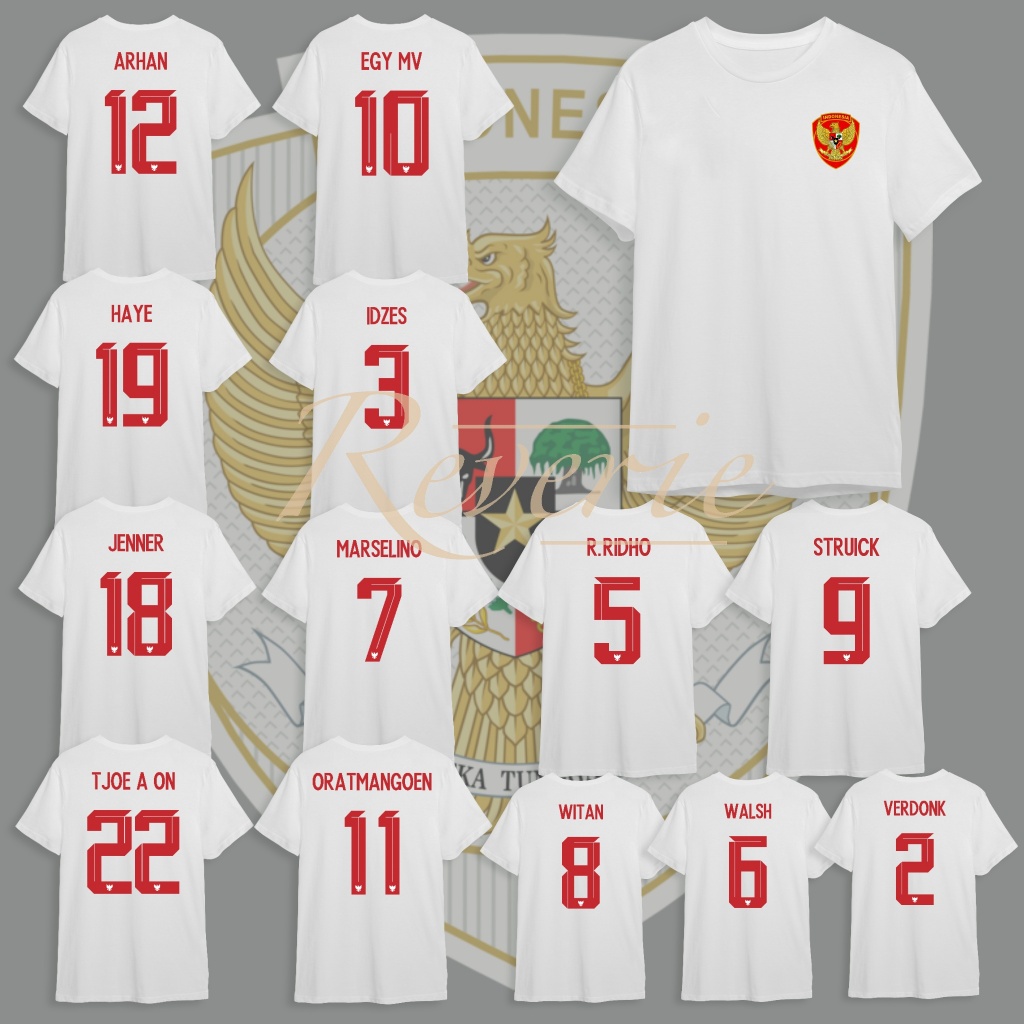 TSHIRT KAOS AWAY TIMNAS 2024 BAJU NAMA PEMAIN BOLA INDONESIA SOCCER FOOTBALL SEPAKBOLA SUPPORTER NOB
