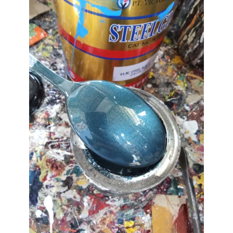 Cat biru metalik,cat motor,mobil,dll