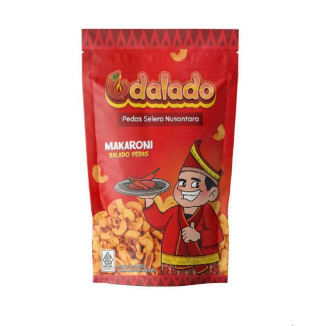 

Snack Dalado Makaroni Balado Pedas Pouch 100gr
