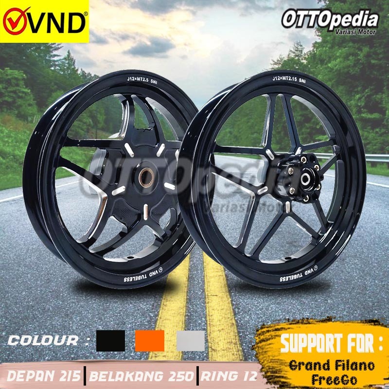 Velg Racing CNC Original VND V Speed V1 For Grand Filano / Freego Uk 215 Depan 250 Belakang Ring 12