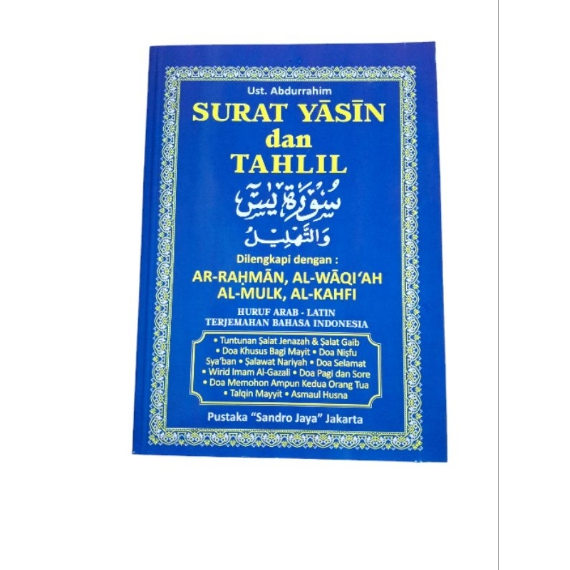 Surat yasin dan tahlil di lengkapi ar-rahman,al-waqiah,al-mulk,al-kahfi arab latin ukuran besar( buk