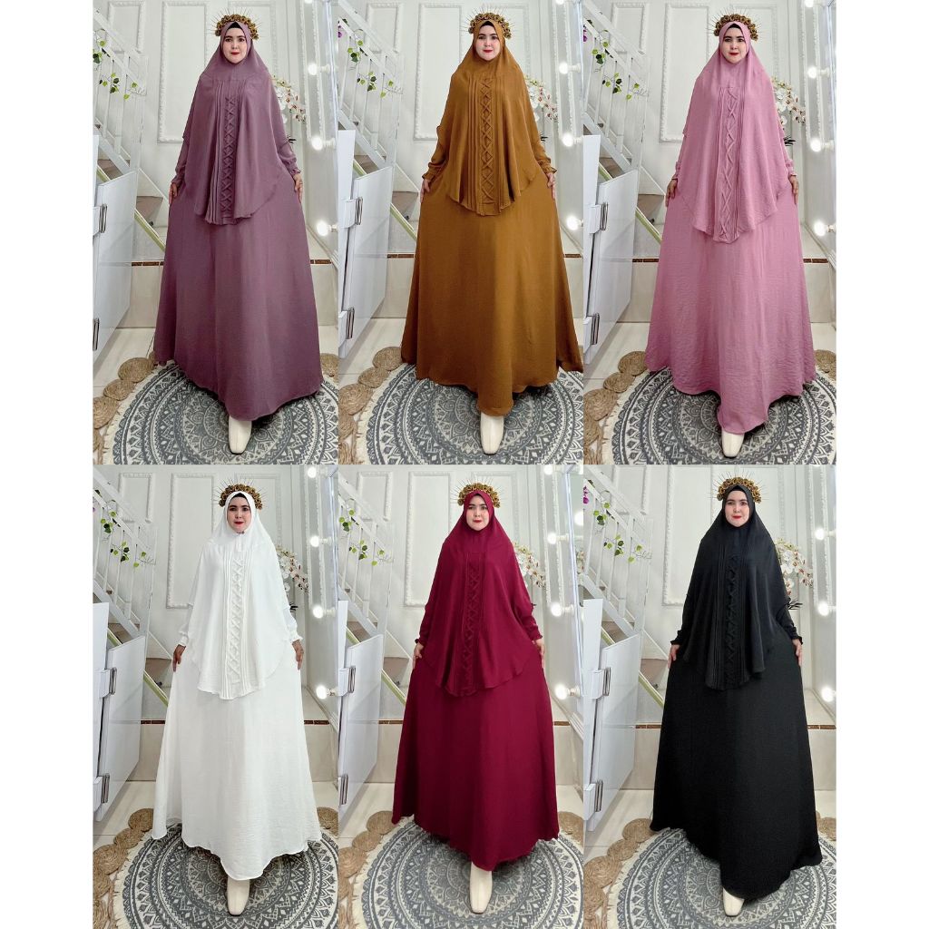 Aje Zas - Gamis RAHMATI Bahan Ceringkel Muslim Wanita