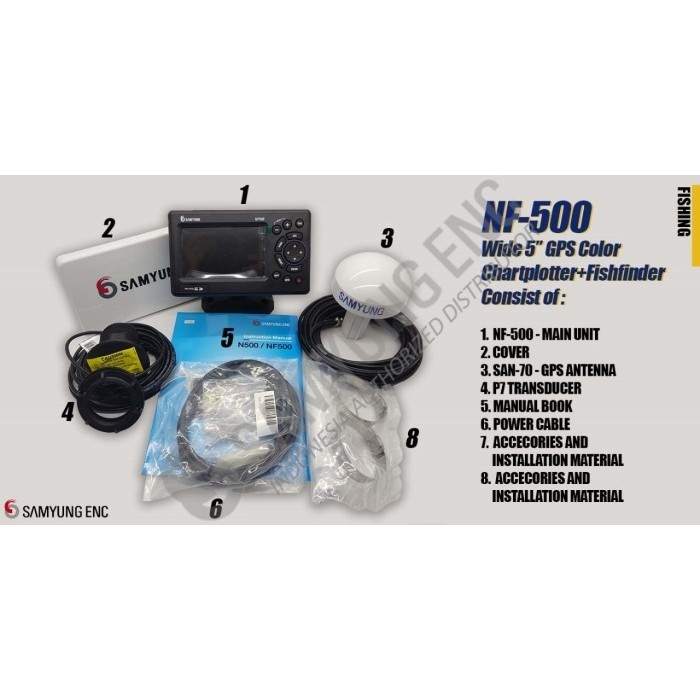 Samyung NF-500 - 5.0" LCD Chart Plotter Fish Finder Plastic Transducer