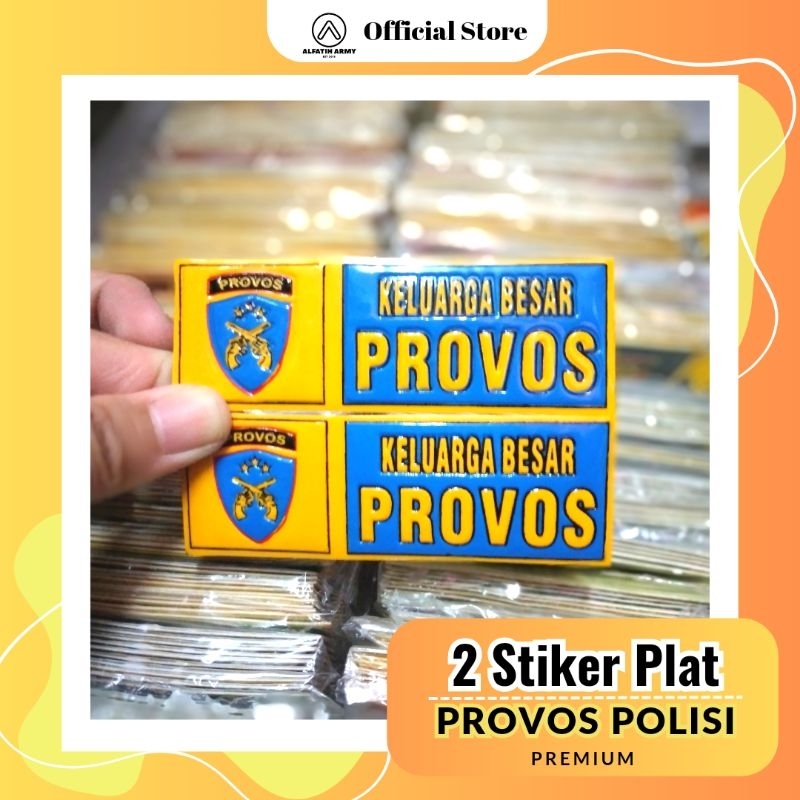 2PCS Stiker Plat Nomor Provos Timbul Polisi  3x7 cm Motor