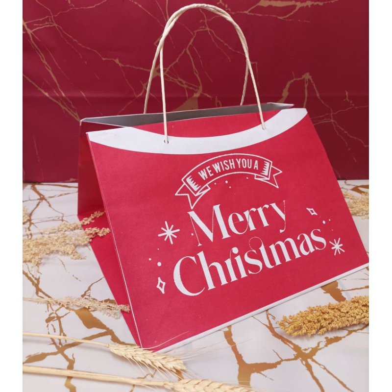 

Paperbag Natal 25*25*18cm @10pcs free hangtag