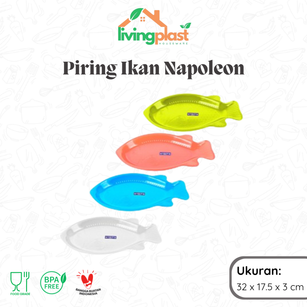 Piring Ikan Napoleon / Piring Bentuk Ikan / Piring Plastik Unik / Piring Lauk