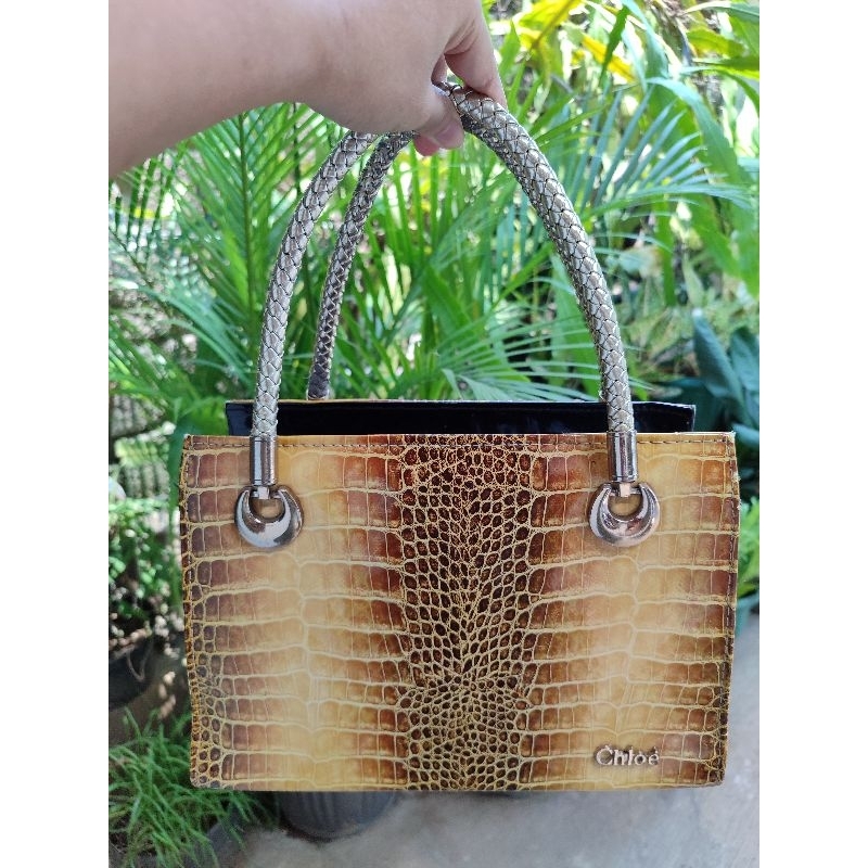 Tas Wanita Chloe/ Handbag motif leopard warna gold.