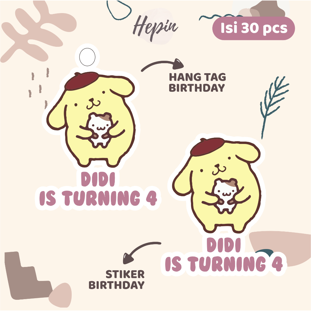 

(30pcs) Hang tag & stiker ulang tahun tema SANRIO part 2 lucu/diecut /label tag ulang tahun murah/hang tag ulang tahun/tag souvenir ulang tahun/stiker nama ualang tahun/diecut stiker&t ag