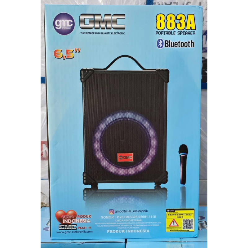 GMC Speaker Portable GMC 883A GMC Speaker 6.5 inci GMC Speaker Portable 6 inci GMC Speaker Bluetooth