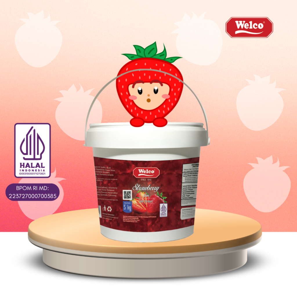 

Selai Strawberry Welco 5 kg / Selai Strawberry /olesan roll cake