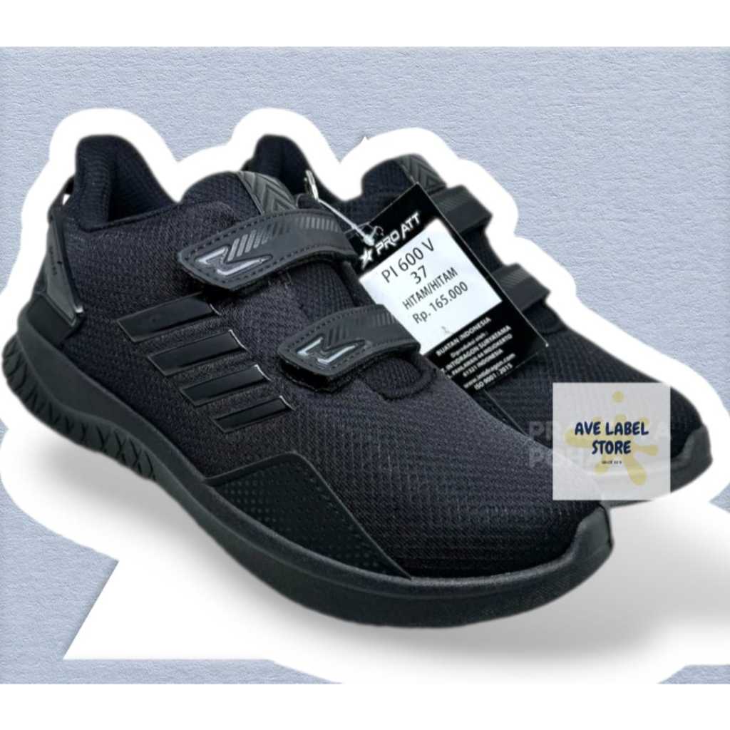 Sepatu Anak Murah PI 600 V Hitam/Hitam PRO ATT