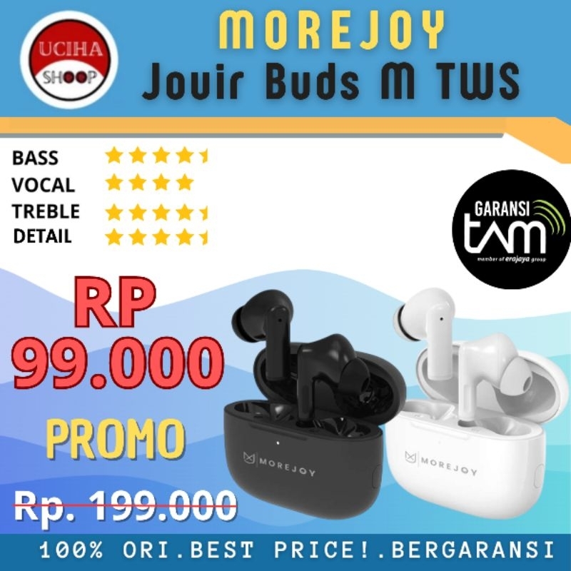Morejoy JouirBuds M TWS Earphone Hifi Bass Wireless Headset Garansi TAM
