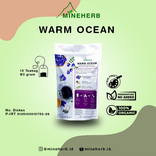 

MINEHERB | WARM OCEAN MINUMAN HERBAL TEH CELUP TELENG, JAHE DAN SEREH | HERBAL DRINK BUTTERFLY PEA WITH GINGER AND LEMONGRASS