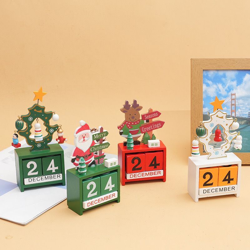 

Kalender Nuansa Natal Kayu Deer Santa Tree Snow / Kado Hampers Christmas