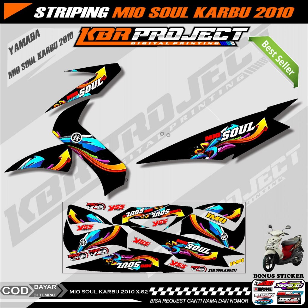MIO SOUL KARBU 2010 STIKER  STRIPING MOTOR KEREN LIS VARIASI MIO SOUL KARBU 2010 STIKER MOTOR YAMAHA