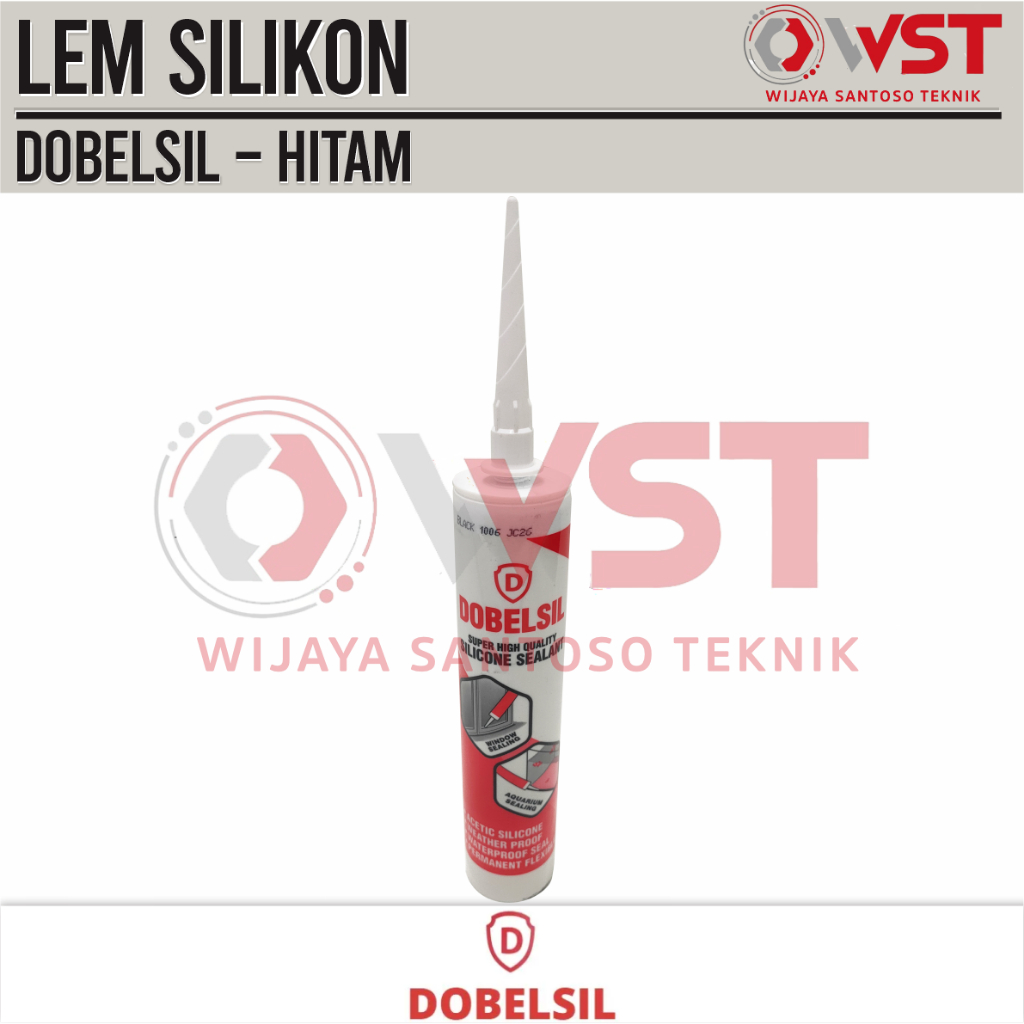 Dobelsil Lem Silikon Hitam Putih / Lem Akuarium Sealent 300ml