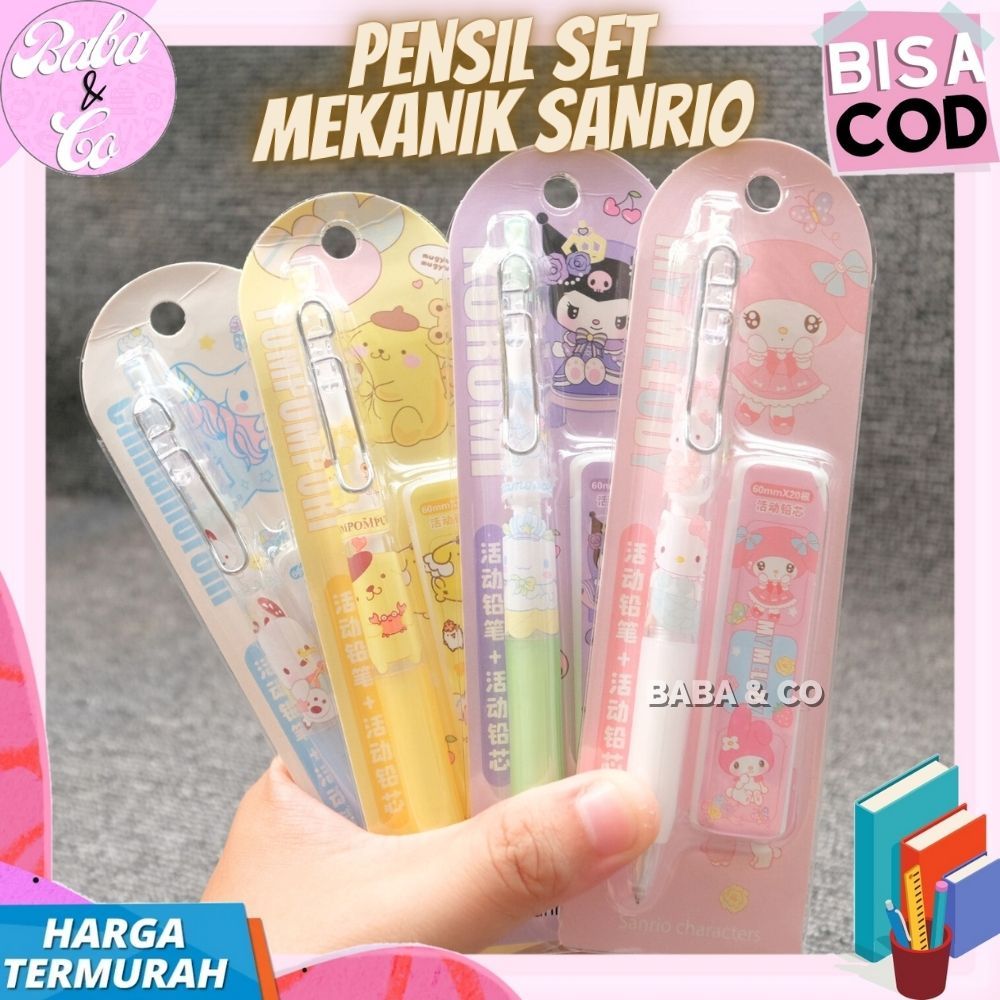 

PENSIL MEKANIK SET SANRIO FREE REFILL 1 SET PENSIL CETEK SANRIO PENSIL HB SANRIO UNIK PWNSIL GROSIR SANRIO MURAH 1 SET FREE REFILL