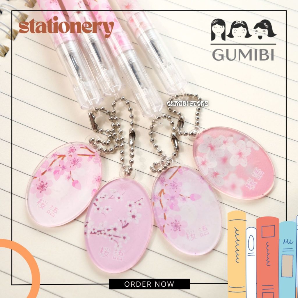 

PULPEN GANTUNGAN SAKURA OVAL PENA GANTUNG SAKURA LONJONG LUCU TERMURAH