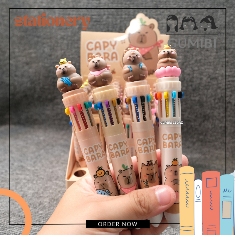 

PULPEN CETEK WARNA WARNI MOTIF CAPYBARA ISI 10 WARNA PENA BOLPEN PENA PULPEN CAPYBARA 10 WARNA