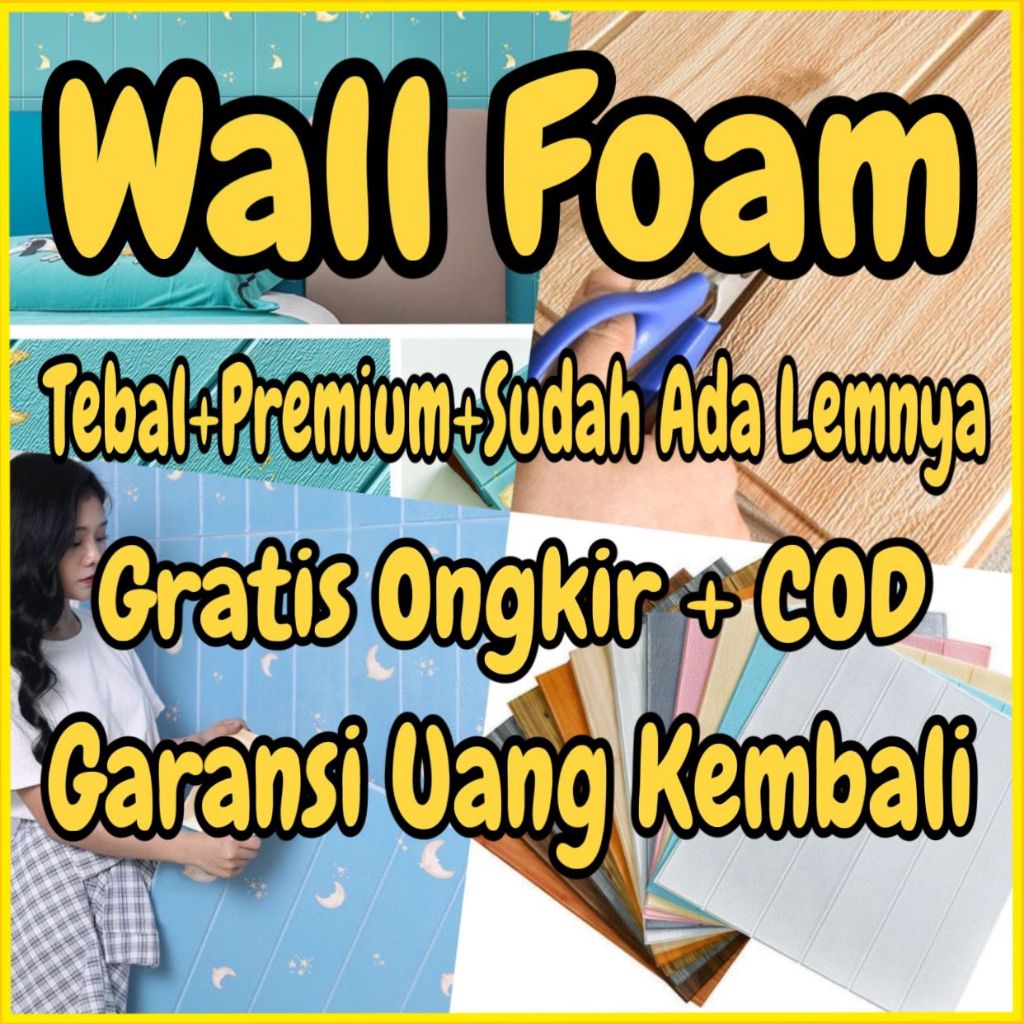 Wallpaper dinding 3d motif kayu wood foam / wallfoam motif kayu