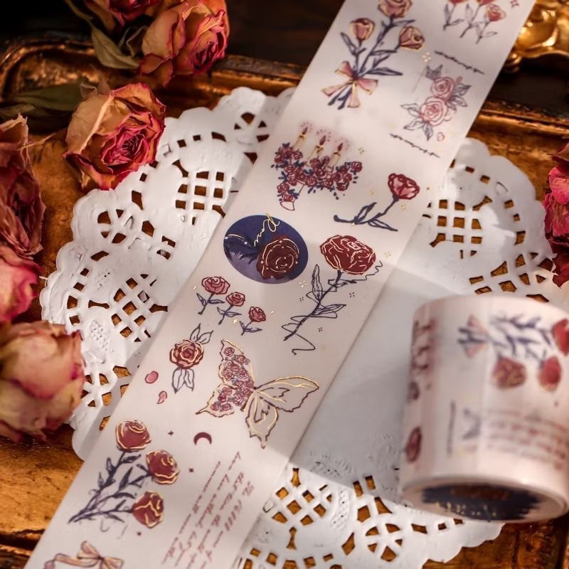 

1pcs/38cm beautiful rose garden sticker, vintage sticker, red rose sticker washi